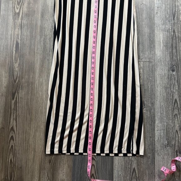 Lola Womens Maxi Tank Dress Size Small Black Beige Striped Coastal Bodycon - Picture 6 of 6